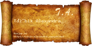 Tóbik Alexandra névjegykártya